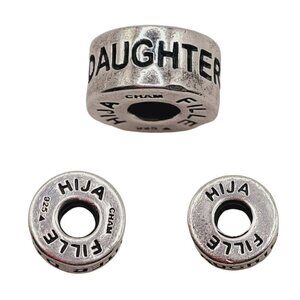 Chamilia A Swarovski Co. Daughter Charm Hija Fille 925 Sterling Silver Signed